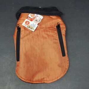 Pet Central Dog Zipper Jacket SZ Small Brown Copper Winter Warm Corduroy Collar